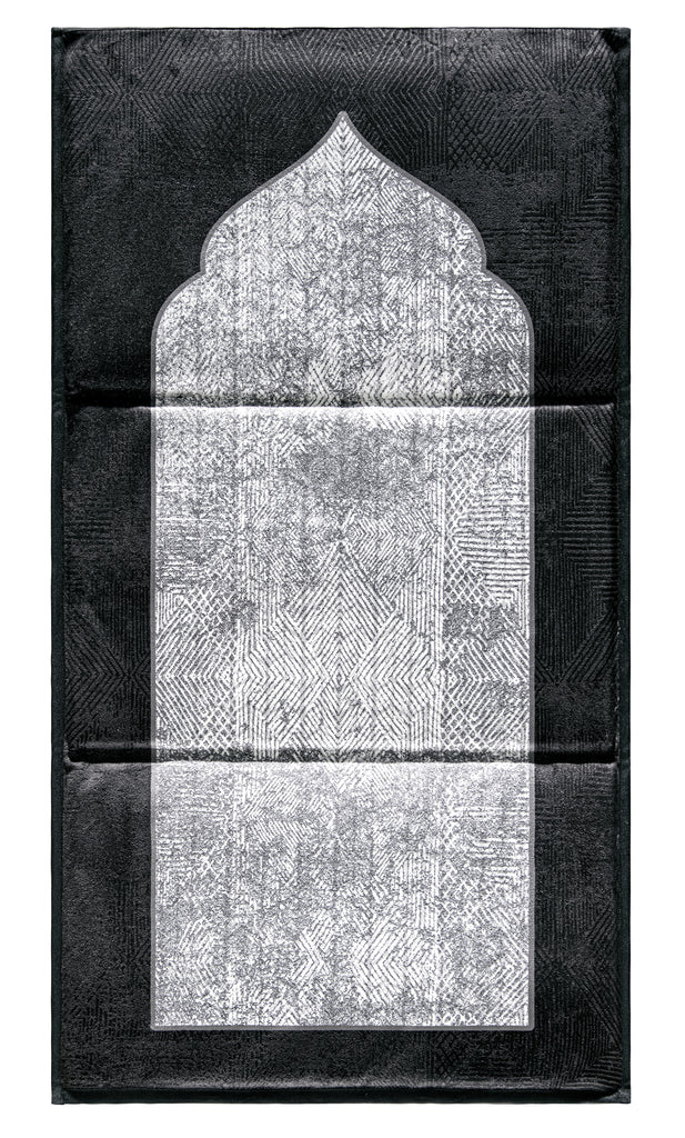 Black Backrest Prayer Mat for Masjid | Urban Rugs