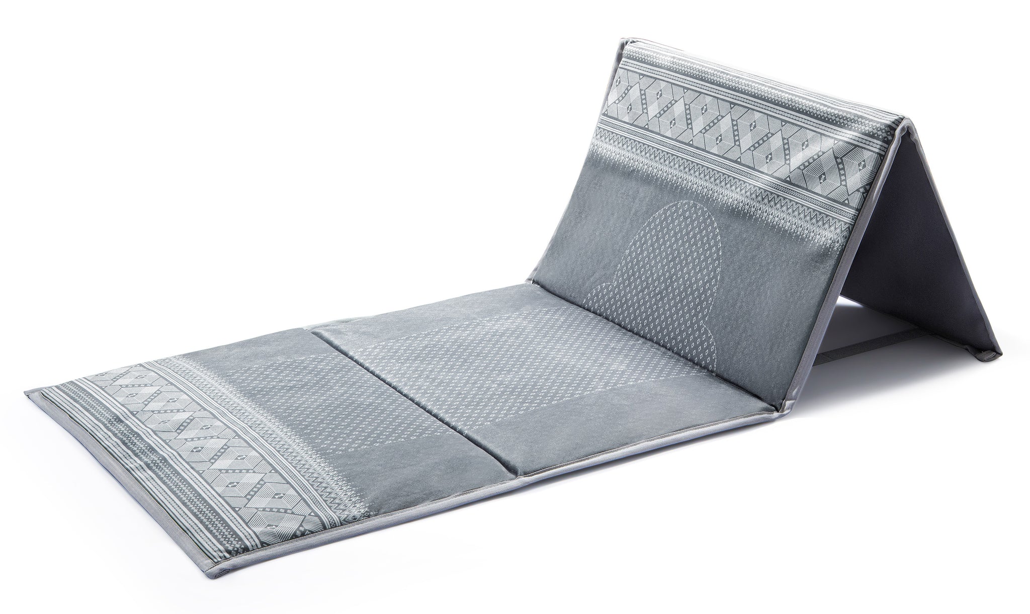 Classical Grey Backrest Prayer Mat | Urban Rugs