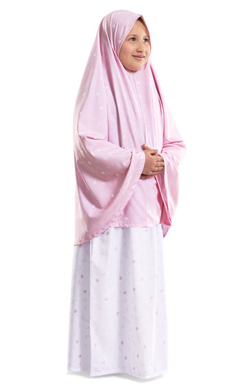 pinky two-piece prayer wear set for kids