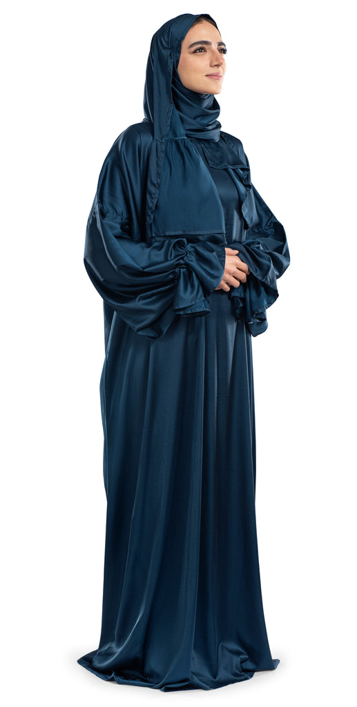 Navy Satin Islamic Prayer Wear | Urban Rugs