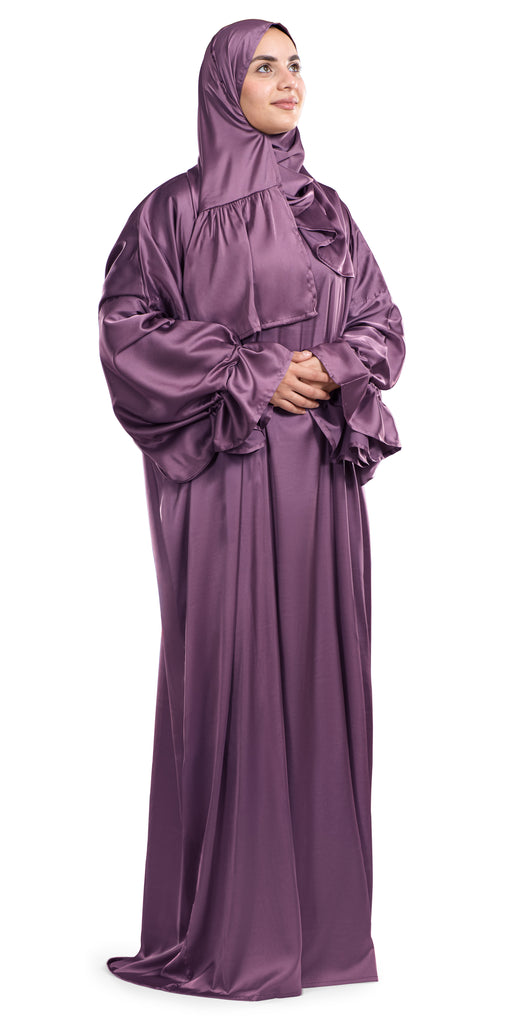 Mauve Satin Islamic Prayer Wear | Urban Rugs