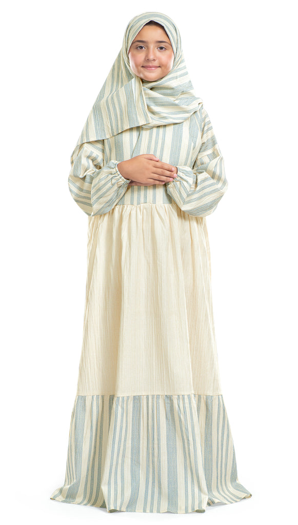Cloudii Stripes Islamic Junior Prayer Wear | Urban Rugs