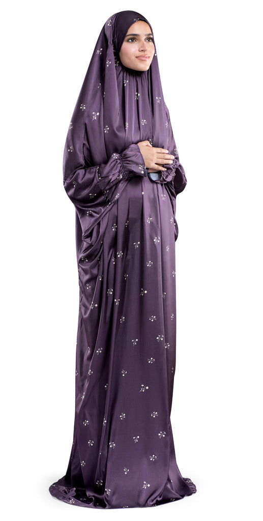 Grape Satin Islamic Prayer Wear | Urban Rugs