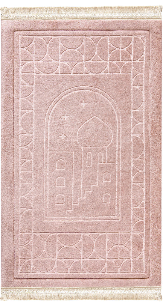 Blush Pink Emboss Prayer Mat | Urban Rugs