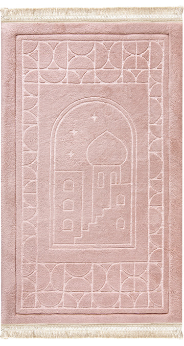 Blush Pink Emboss Prayer Mat | Urban Rugs