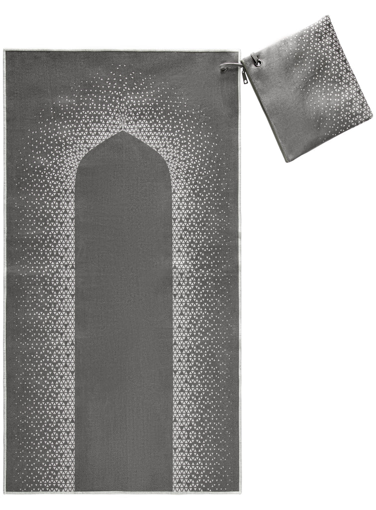 islamic grey foldable prayer sejadah | urban rugs