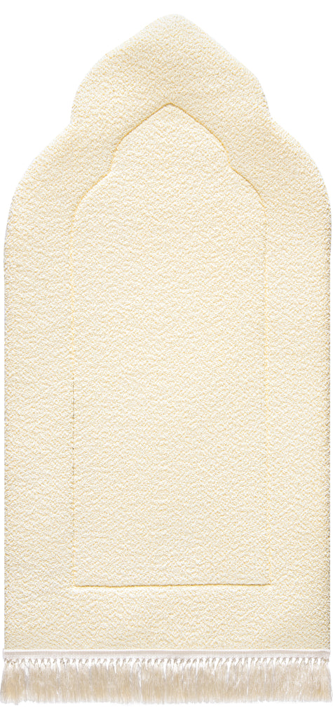 Daisy White Plain Prayer Mat | Urban Rugs