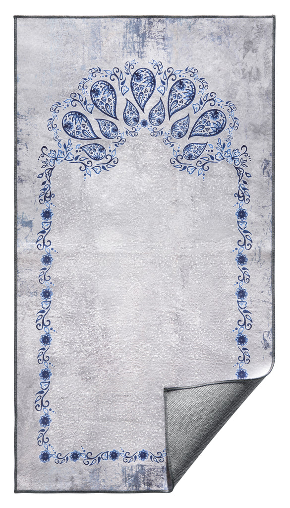 Blue Royal Islamic portable prayer rug | Urban Rugs