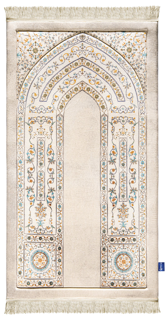 Orthopedic Foam Prayer Rug - Luxury Velvet White