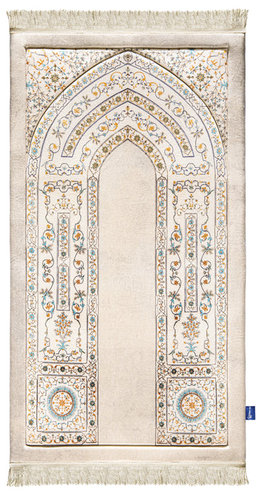 Antique islamic indian arch velvet unique prayer Sejadah | Urban Rugs
