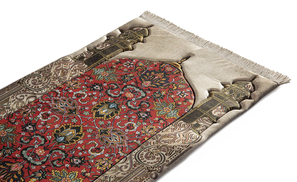Reddish Beige Floral Thick Prayer Rug | Urban Rug