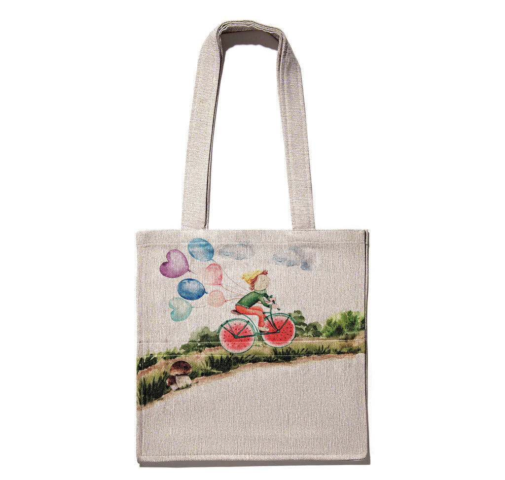 Into happiness printed tote bag | urban rugs