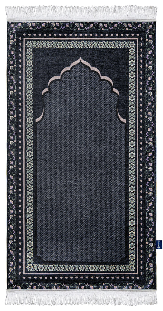 flowered islamic arch velvet thick prayer rug 