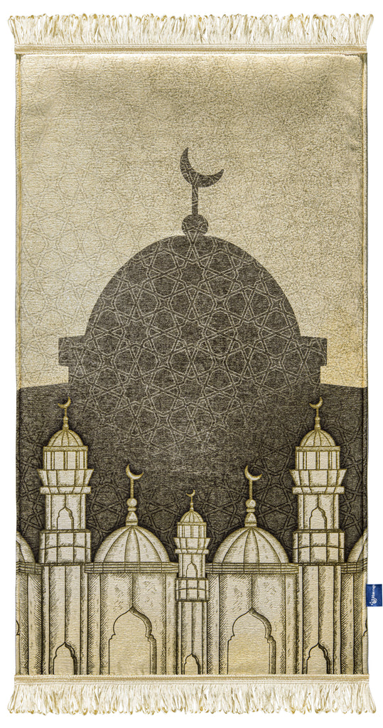 Beige Great Masjid Original Prayer Musallah | Urban Rugs