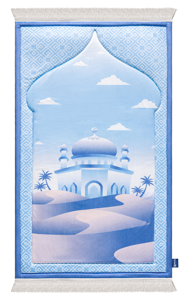 blue dessert masjid muslim prayer mat | Urban Rugs
