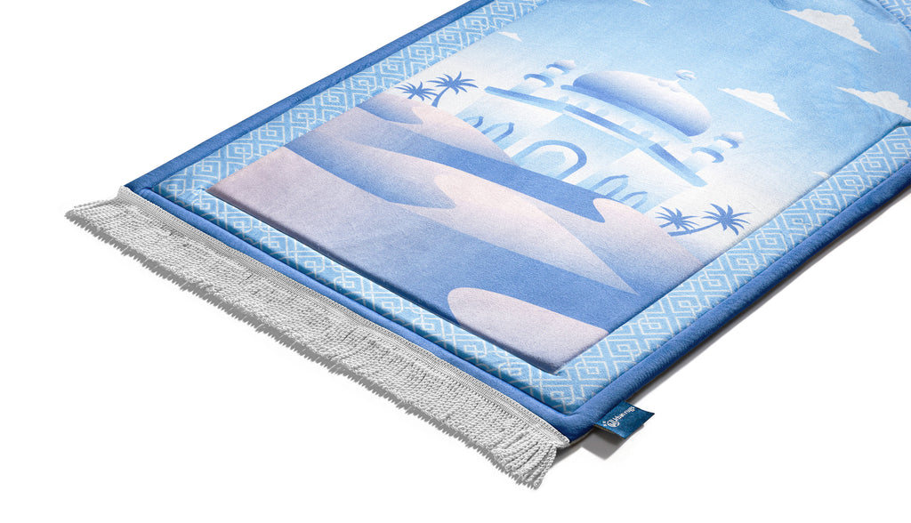 blue dessert masjid muslim prayer mat | Urban Rugs