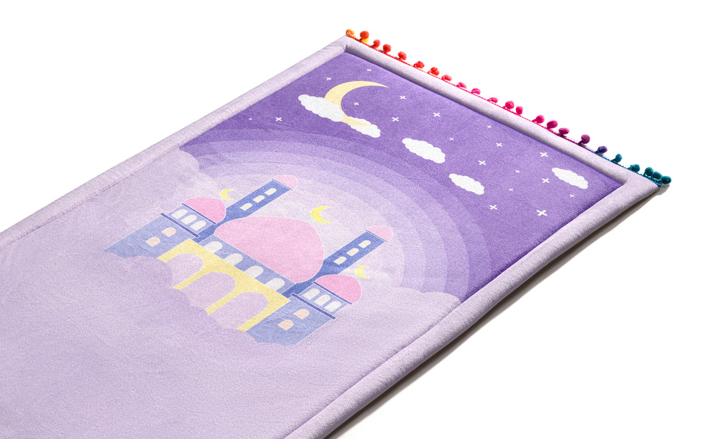 Lilac Clouds Luxury Thick Prayer Carpet for Kids | Urban Rugs