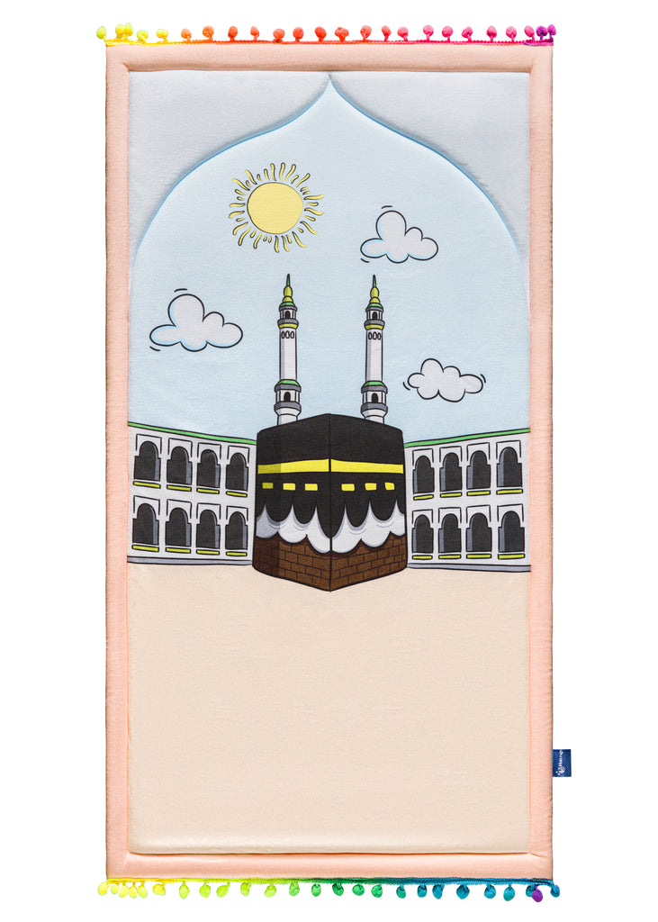 Pink Kaaba Premium quality soft Kids Prayer Mat | Urban Rugs