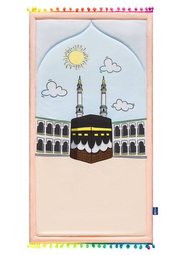 Pink Kaaba Premium quality soft Kids Prayer Mat | Urban Rugs