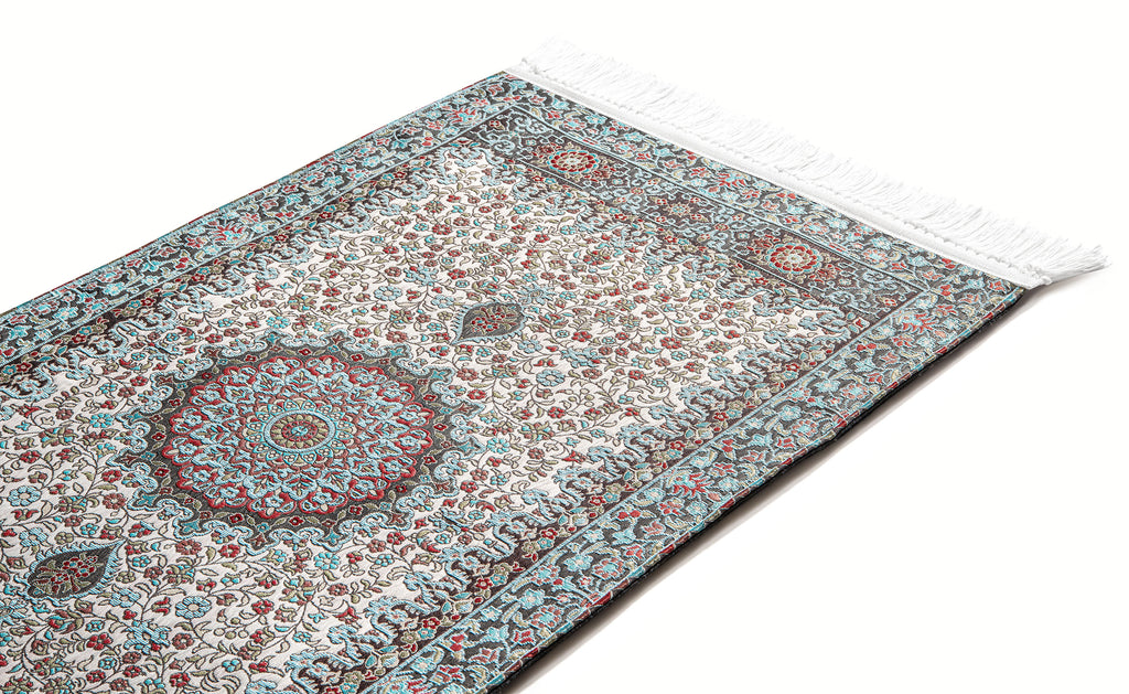 blue iranian prayer mat aethetic | urban rugs