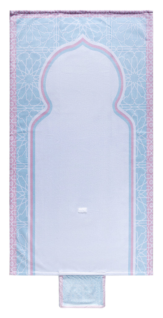 velvet multi-colors islamic foldable prayer rug | Urban Rugs