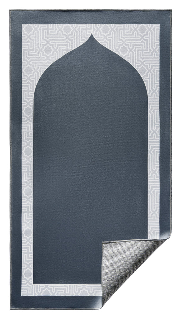 Grey Prayer Mat with Quran and Tasbih Gift Box | Urban Rugs