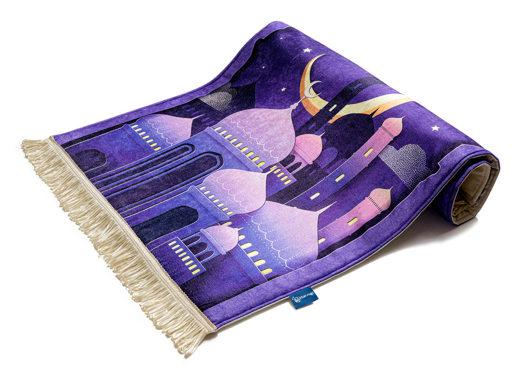 Urban Rugs purple islamic padded prayer rug