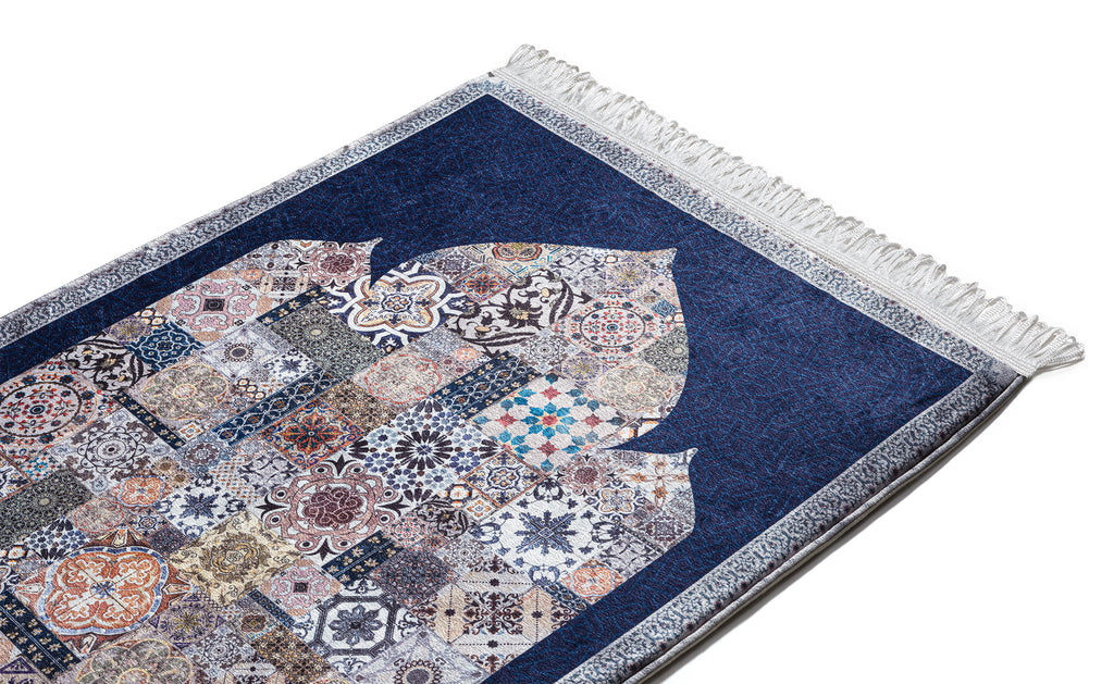 Urban Rugs Dark blue soft padded salah mat 